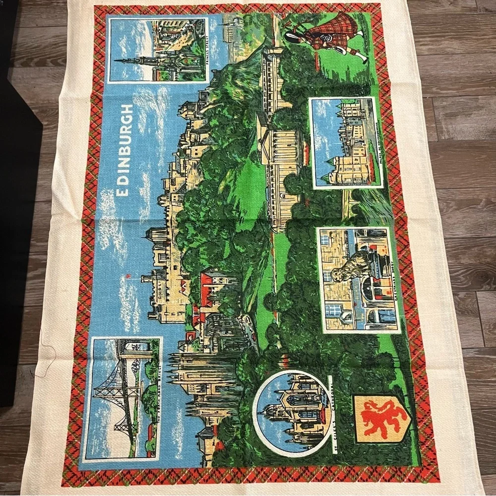 Vintage Irish Linen Tea Towels Souvenirs Set of 9 London Scotland Edinburgh